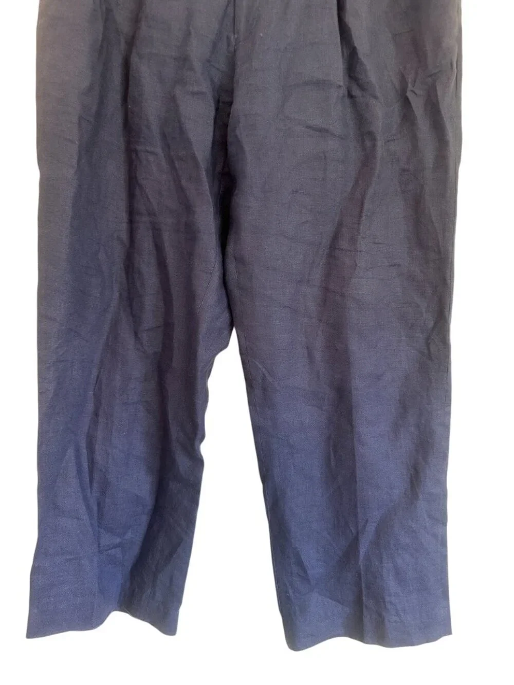 Ralph Lauren Linen Pleated Trousers Pants Men 38x30 Blue Wide Leg Preppy Coastal